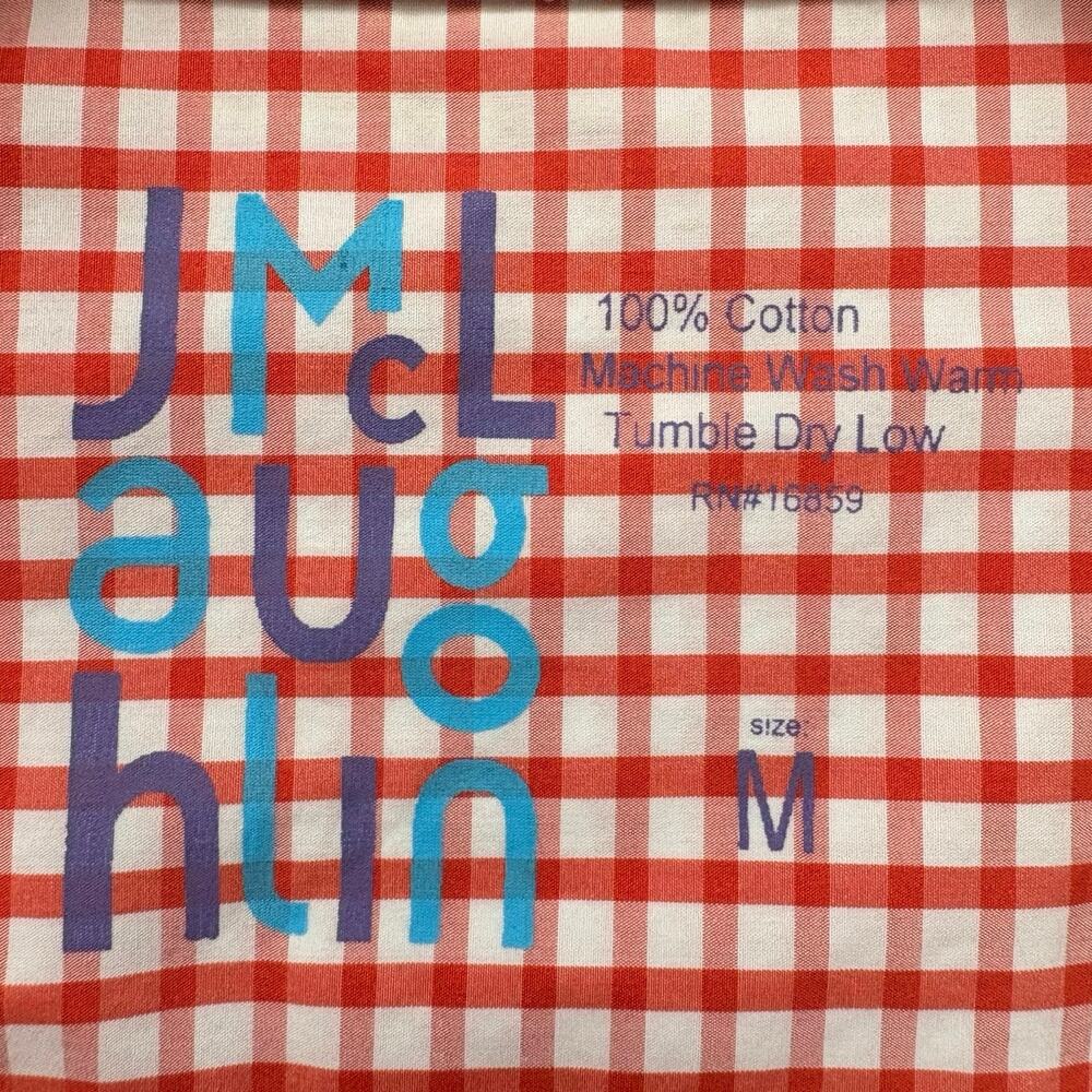 J.Mclaughlin Orange Gingham Button-Down Shirt Men… - image 6